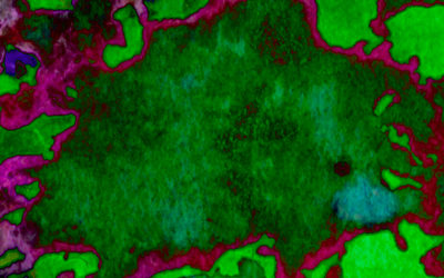 Pintura expresionista abstracta verde de Eduardo Angulo Art inspirada cen formas orgánicas